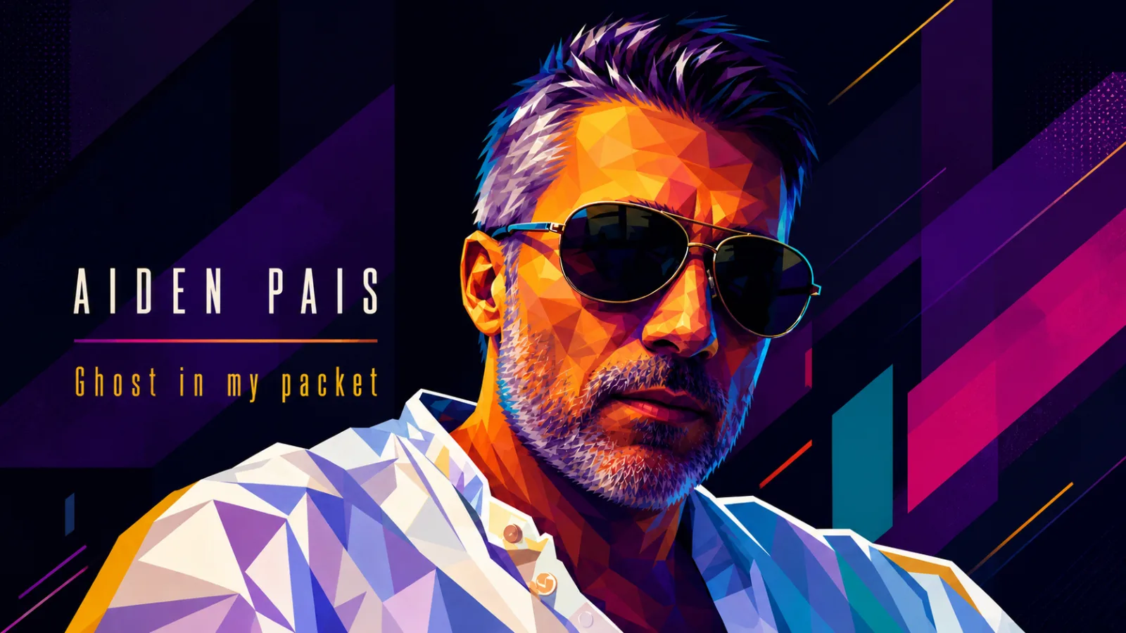 Geometric portrait artwork for Aiden Pais